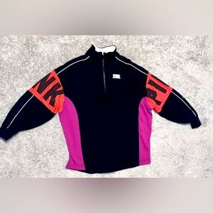 Victoria's Secret Pink Varsity Quarter Zip Color Black Oversize NWOT